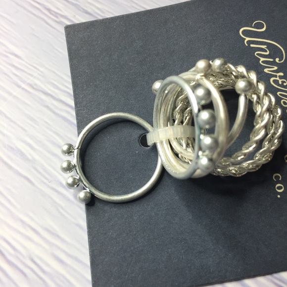 NWT Universal Thread 10 Piece Silver Tone Ring Set - Picture 6 of 7